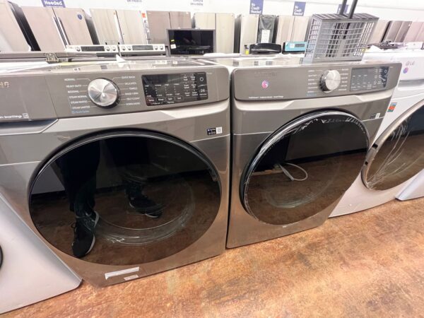 Smart Samsung Stackable Washer & Dryer – Front Load, Champagne Color