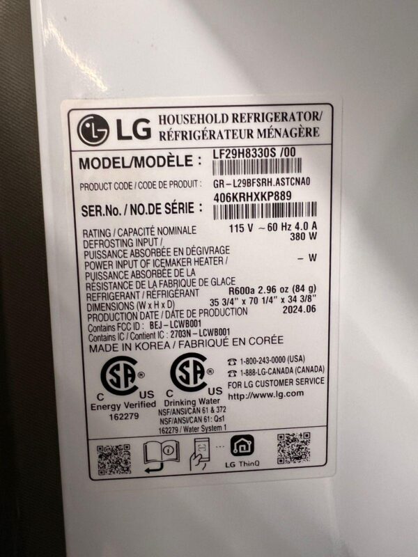 LG French Door Refrigerator – Stainless Steel, Dual Freezer, Water & Ice Dispenser - Image 3