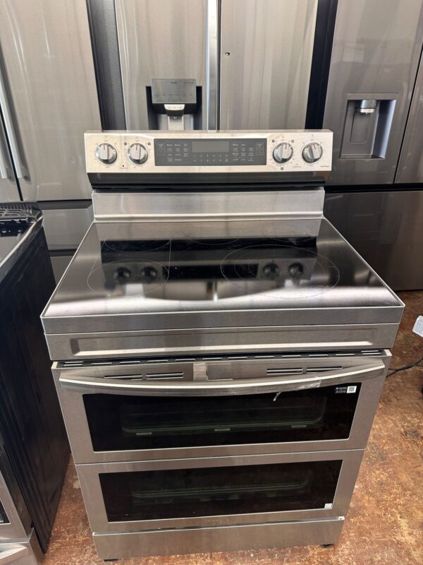 High-Efficiency Samsung Electric Range with Dual Ovens