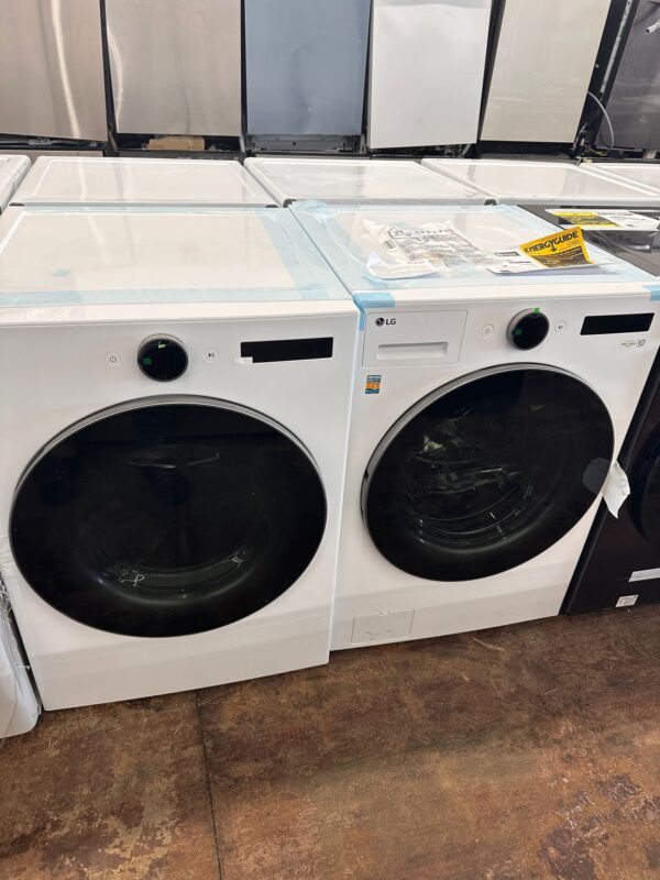 LG Front Load Washer Dryer Set In White Color